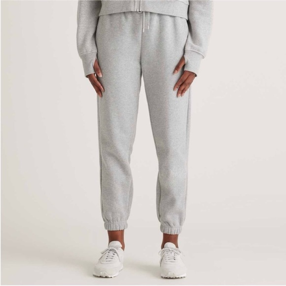 Quince Women's Organic Heavyweight Fleece Boyfriend Sweatpants Medium Grey Gray - Picture 12 of 13